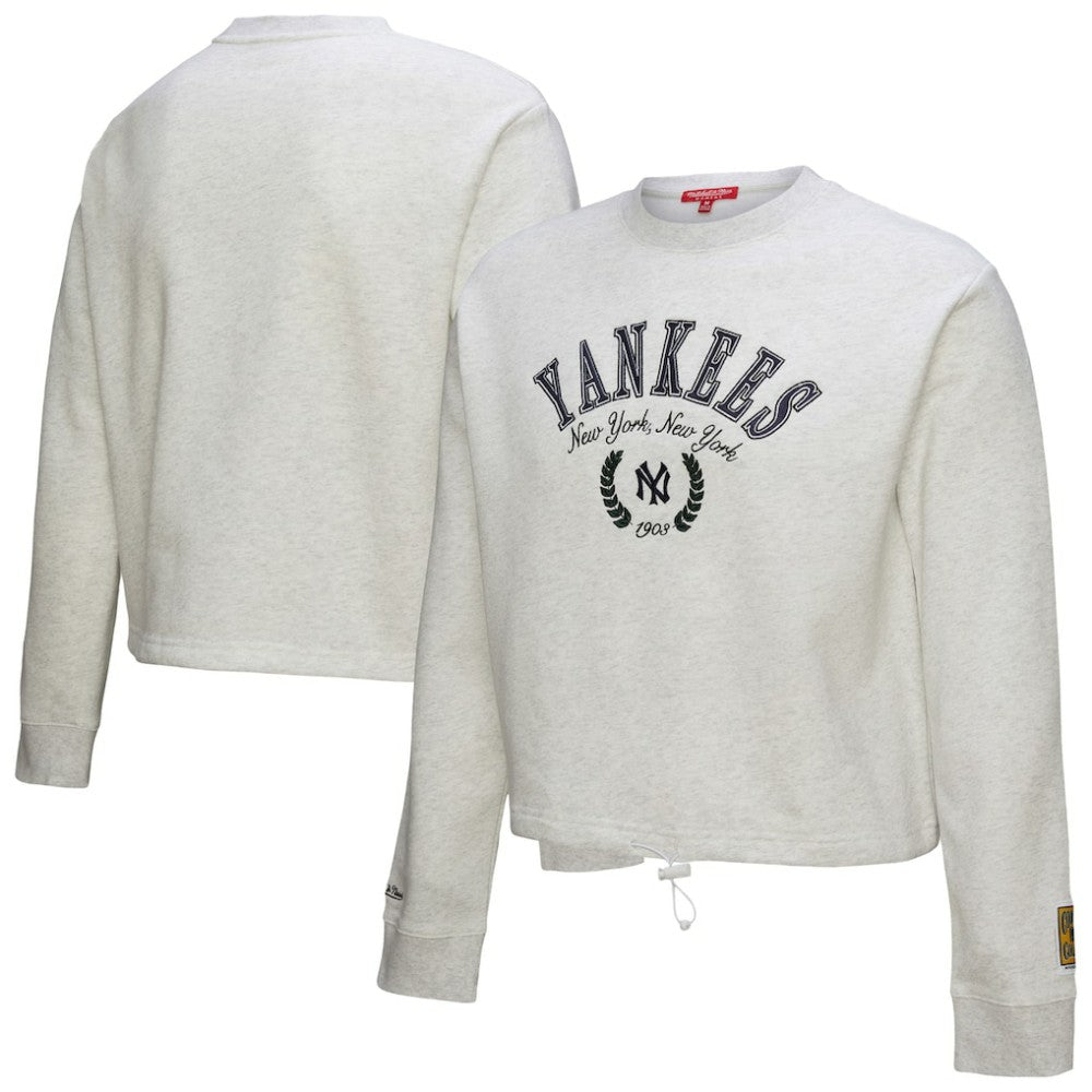New York Yankees Mitchell & Ness Women's Cropped Toggle Pullover Sweatshirt | MLB Online
