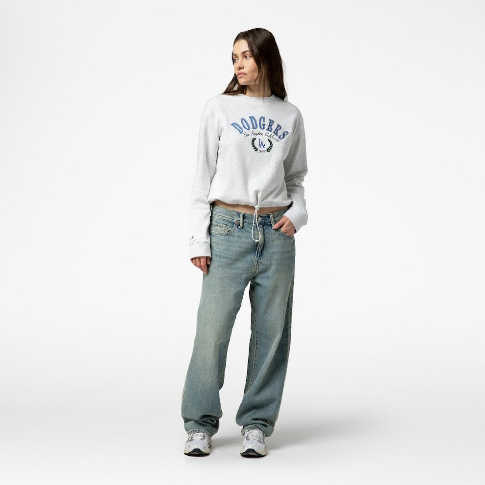 Los Angeles Dodgers Mitchell & Ness Women's Cropped Toggle Pullover Sweatshirt | MLB On Sale