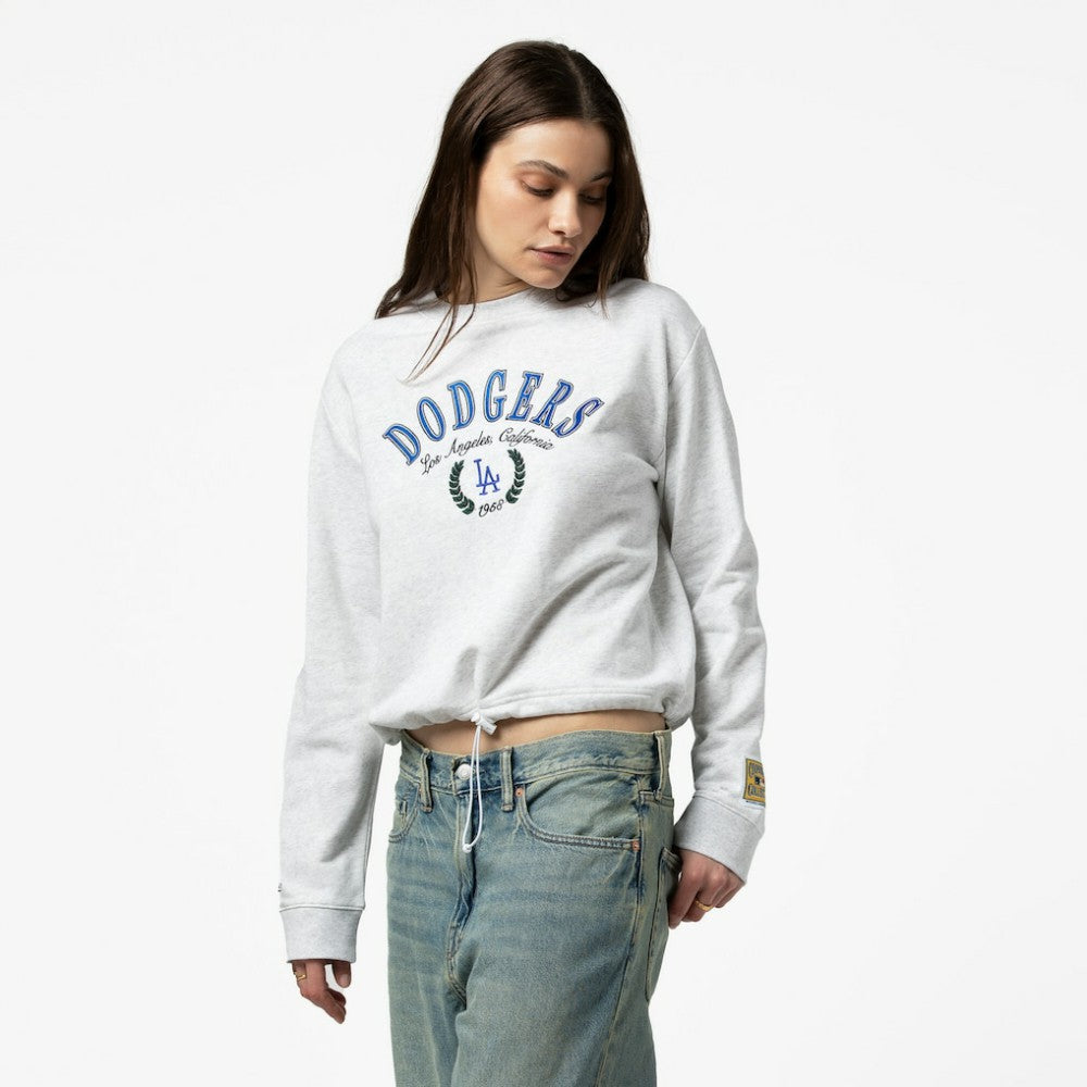 Los Angeles Dodgers Mitchell & Ness Women's Cropped Toggle Pullover Sweatshirt | MLB On Sale