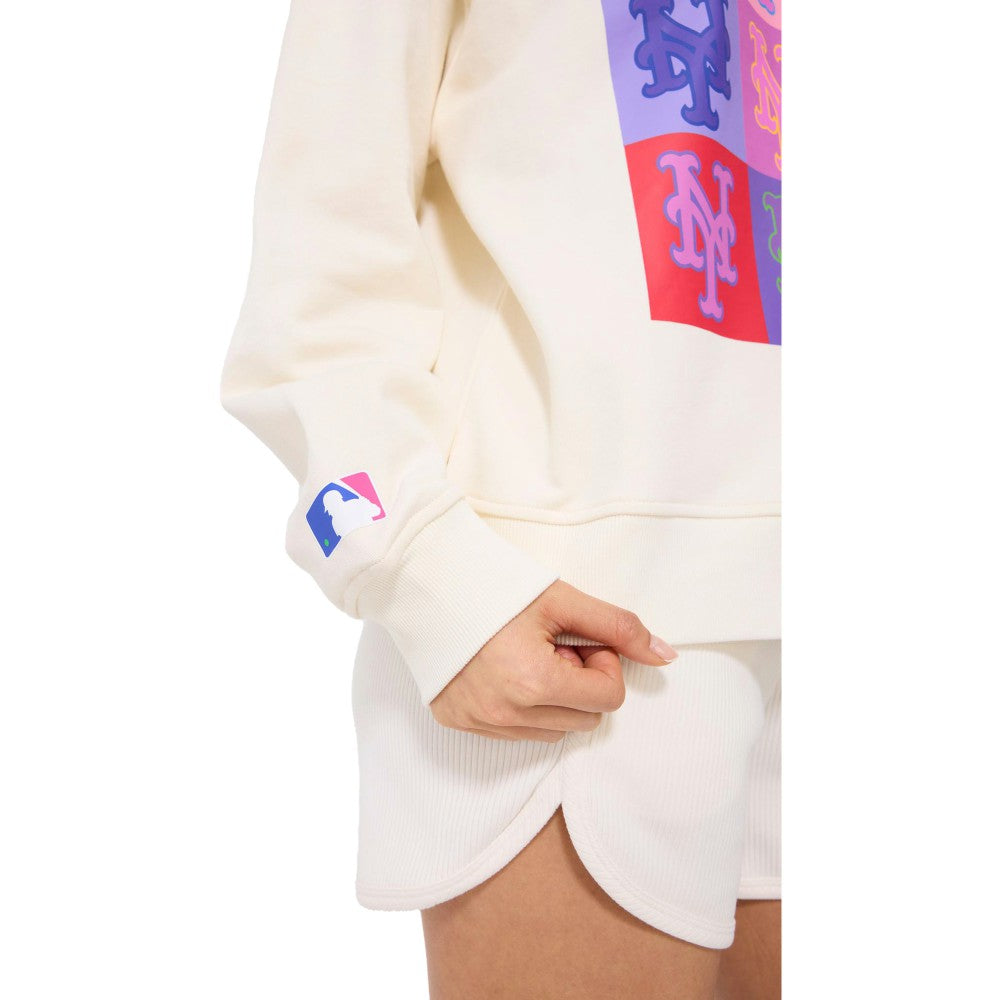 New York Mets Terez Women's Technicolor  Oversized Pullover Sweatshirt | MLB Outlet