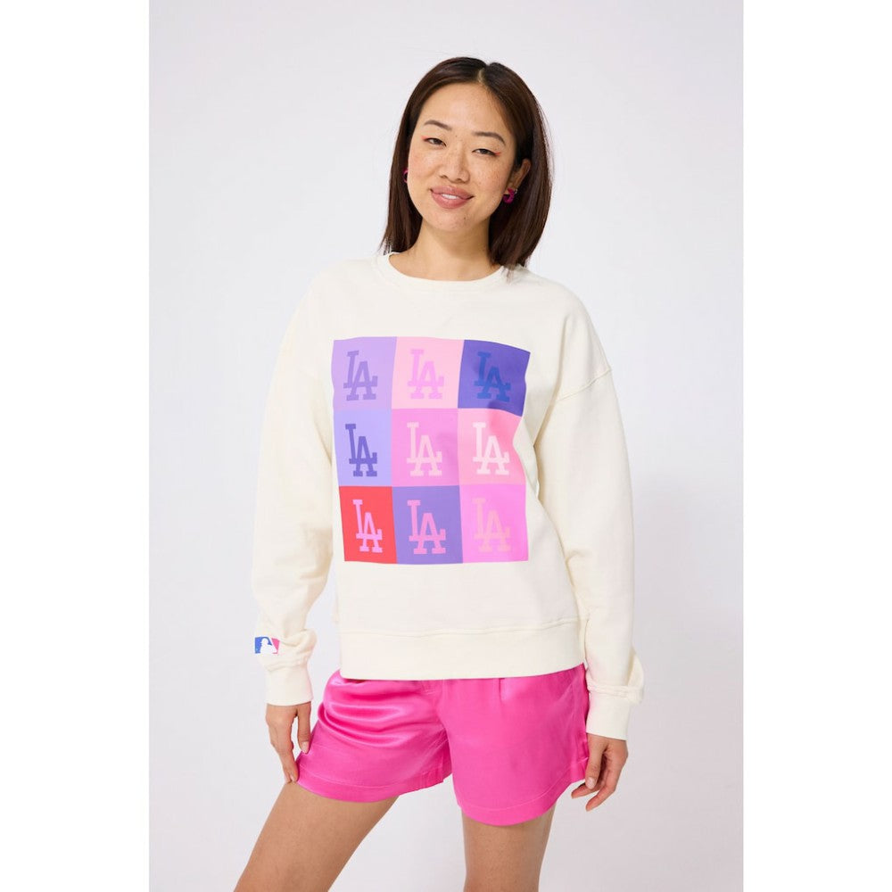 Los Angeles Dodgers Terez Women's Technicolor  Oversized Pullover Sweatshirt | MLB US