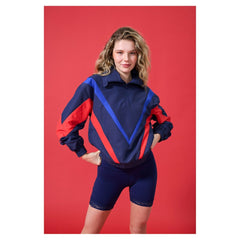 Philadelphia Phillies Terez Women's Ripstop Chevron Quarter-Zip Pullover | MLB Shop