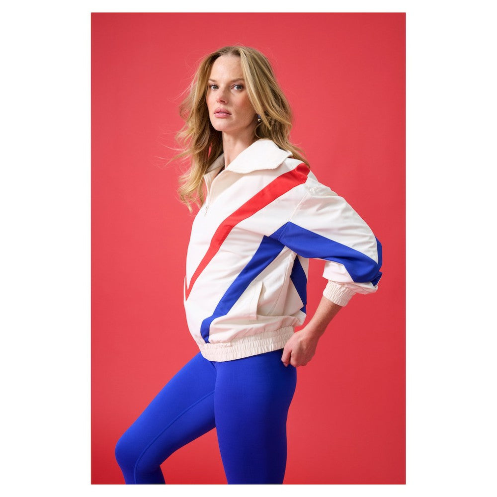 Chicago Cubs Terez Women's Ripstop Chevron Quarter-Zip Pullover | MLB Near me