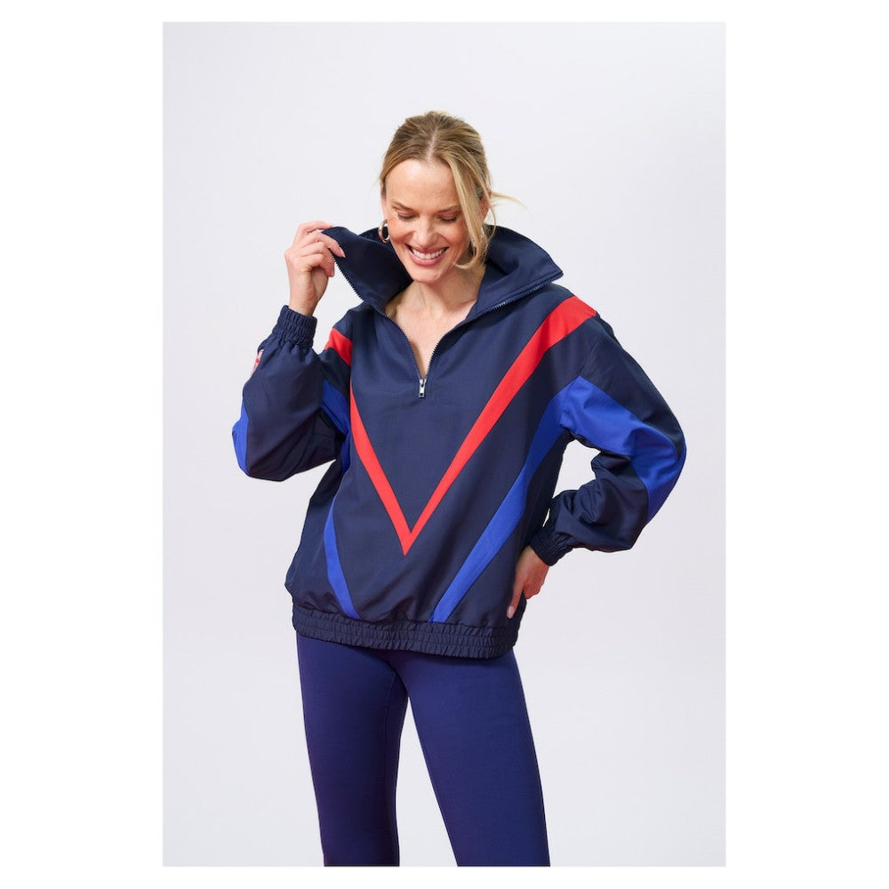 New York Yankees Terez Women's Ripstop Chevron Quarter-Zip Pullover | MLB Discount