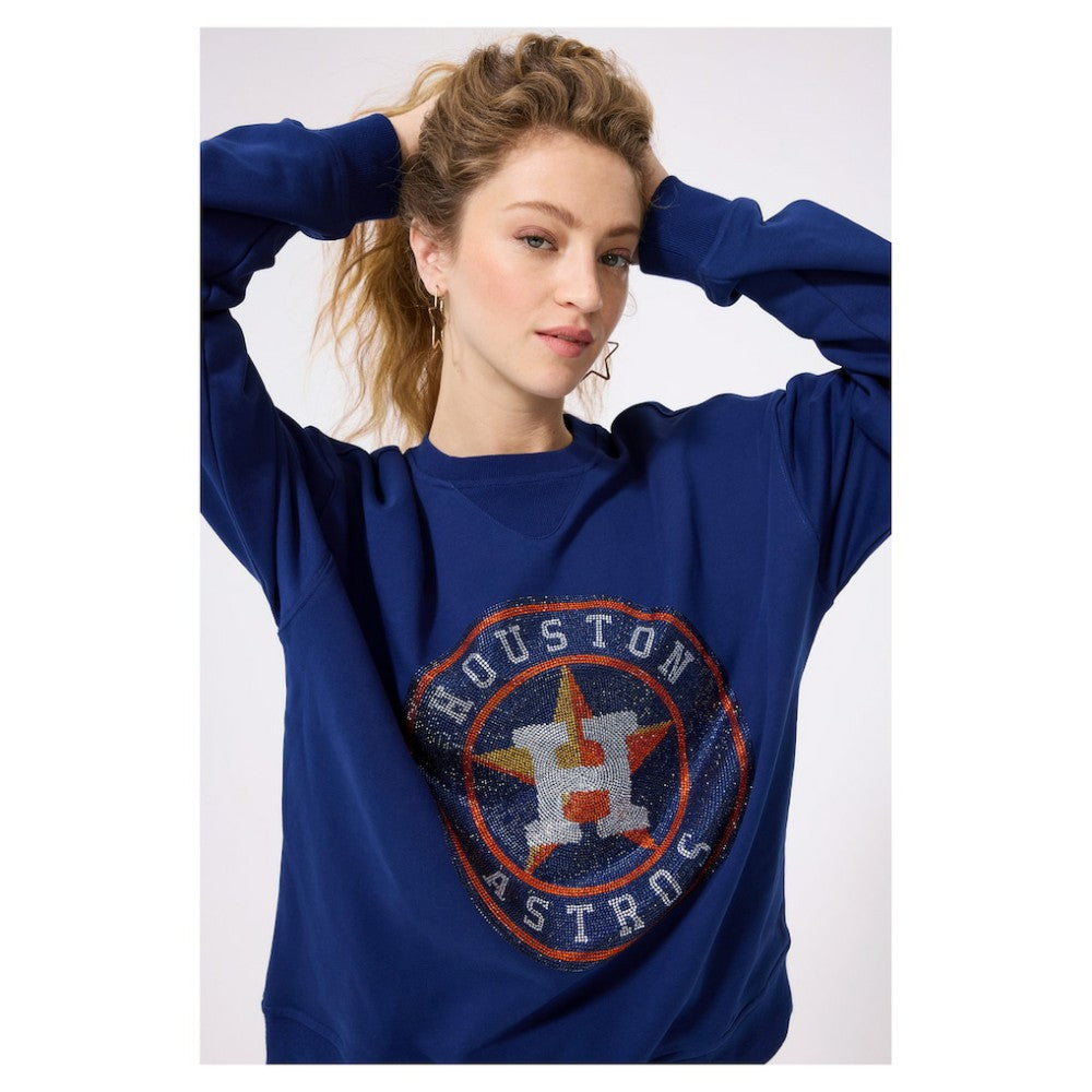 Houston Astros Terez Women's Oversized Gemstone Logo Sweatshirt | MLB US