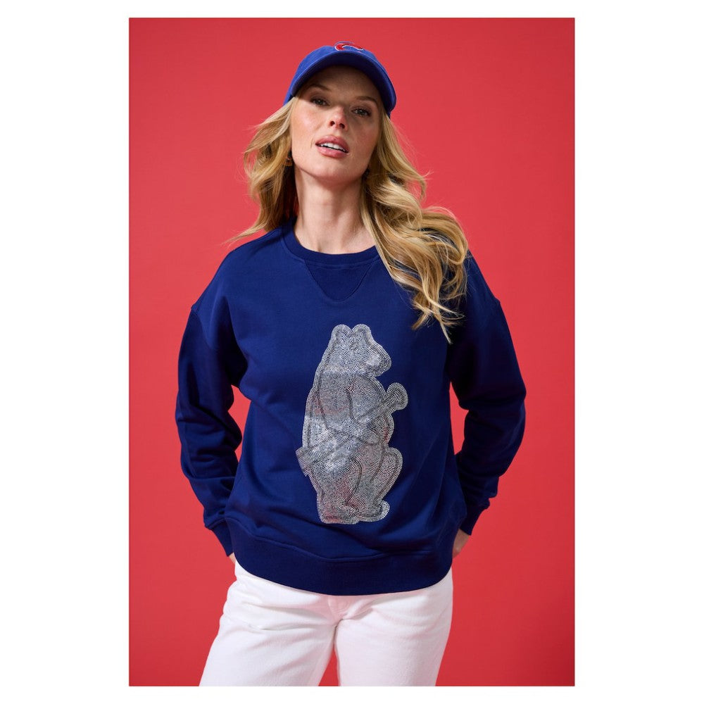 Chicago Cubs Terez Women's Oversized Gemstone Logo Sweatshirt | MLB Sale