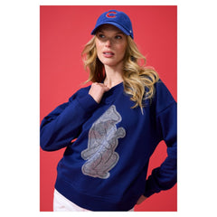 Chicago Cubs Terez Women's Oversized Gemstone Logo Sweatshirt | MLB Sale