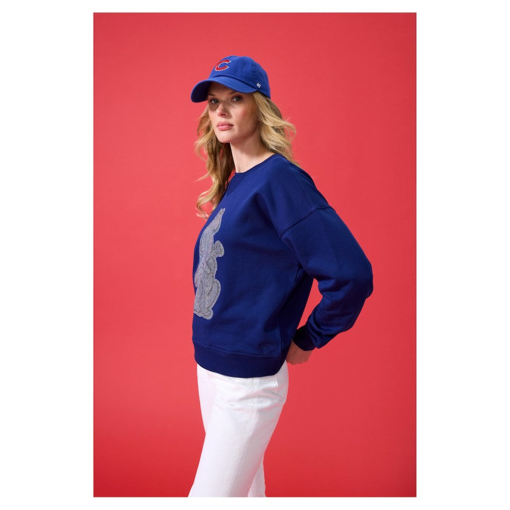 Chicago Cubs Terez Women's Oversized Gemstone Logo Sweatshirt | MLB Sale