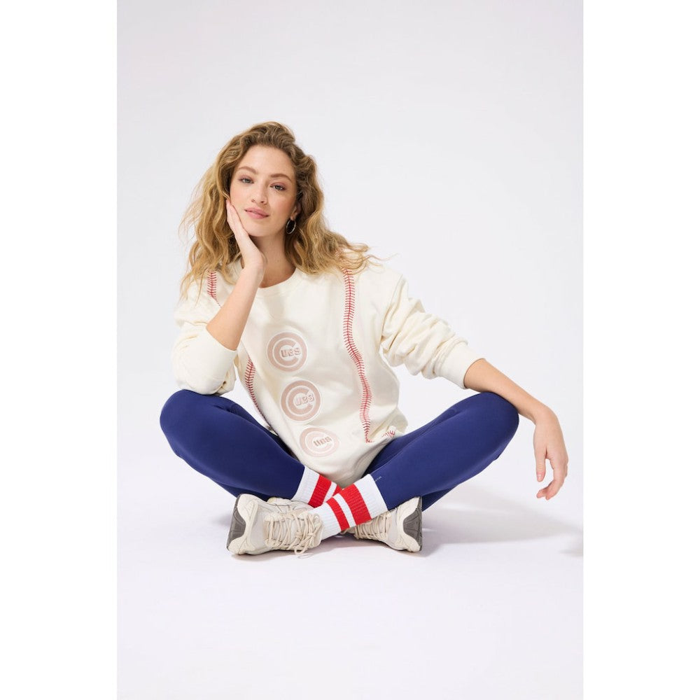 Chicago Cubs Terez Women's Baseball Stitch Pullover Sweatshirt | MLB Discount