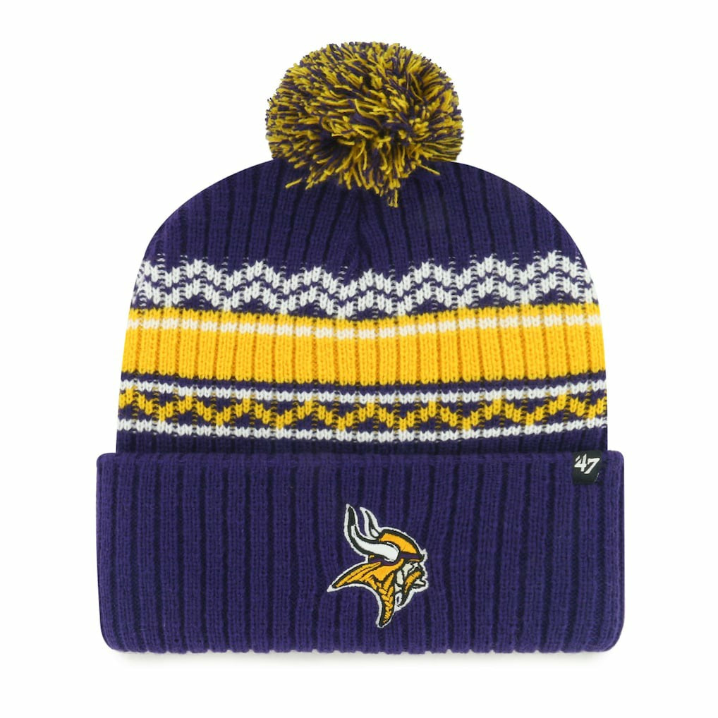Minnesota Vikings 47 brand '47 Youth Polar Vortex Cuffed Knit Hat with Pom