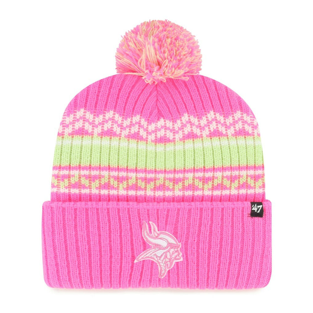 Minnesota Vikings 47 brand '47 Girls Youth Polar Vortex Cuffed Knit Hat with Pom