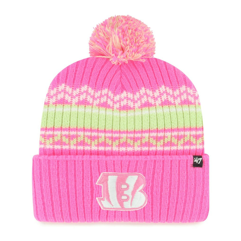Cincinnati Bengals 47 brand '47 Girls Youth Polar Vortex Cuffed Knit Hat with Pom