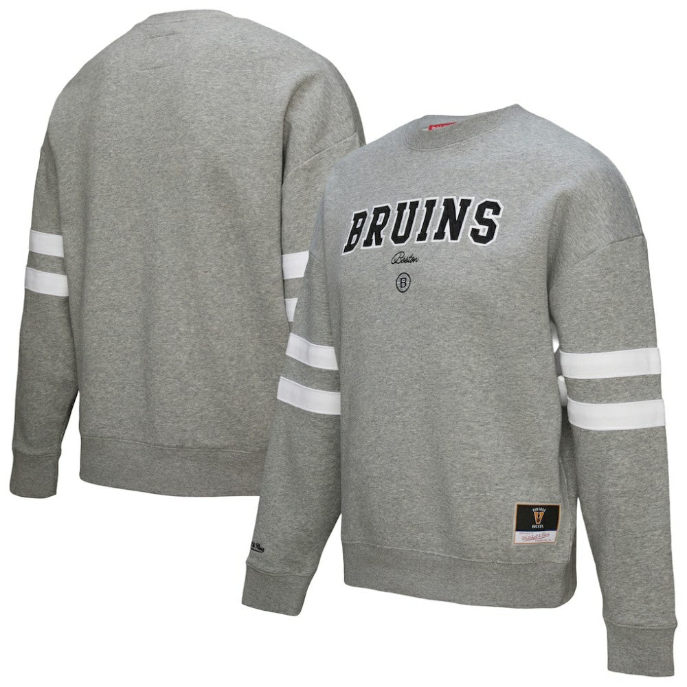 Boston Bruins Mitchell & Ness Women's Logo Lightweight Pullover Sweatshirt Discount