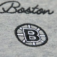 Boston Bruins Mitchell & Ness Women's Logo Lightweight Pullover Sweatshirt Discount