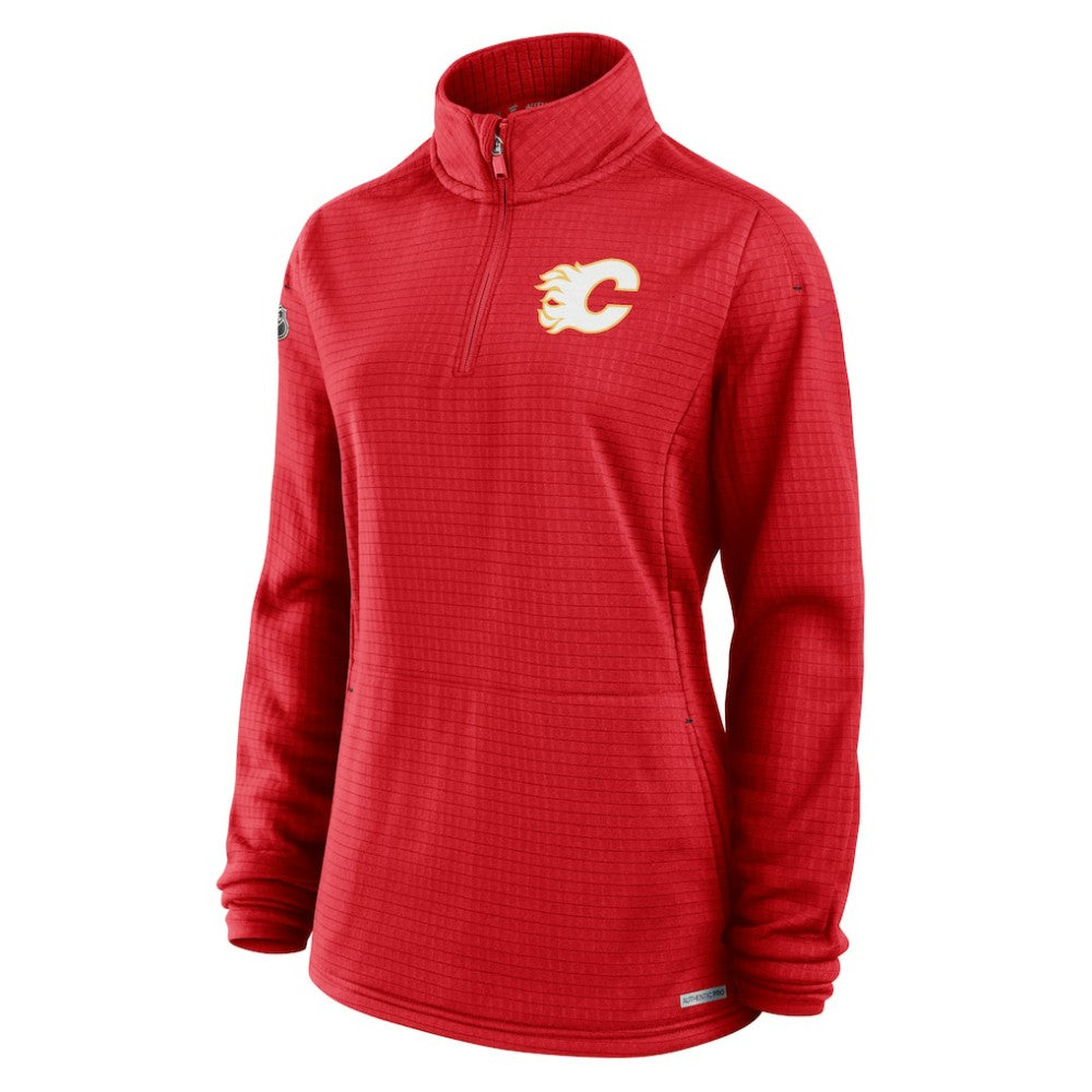 Calgary Flames Fanatics Women's Authentic Pro Rink Quarter-Zip Pullover  On Sale