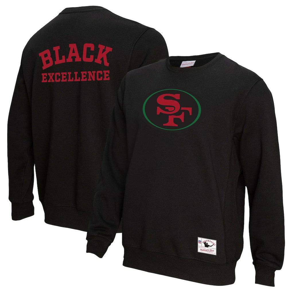 San Francisco 49ers Mitchell & Ness Unisex Black Excellence Collection Icon Pullover Sweatshirt