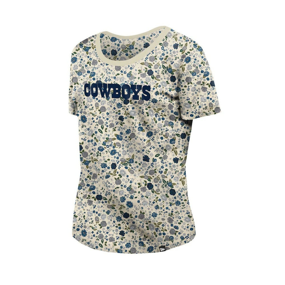 Dallas Cowboys New Era Women's Glam Game Floral Scoop Neck T-Shirt