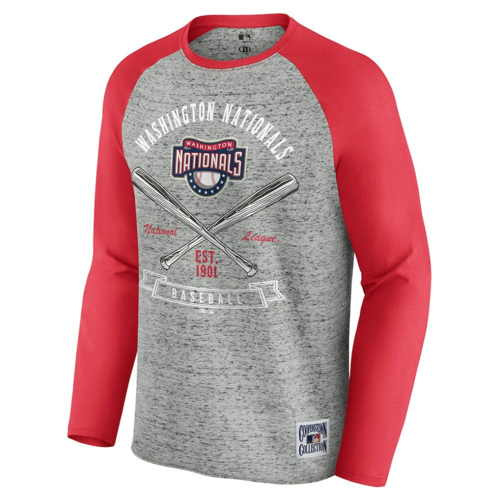 Washington Nationals Darius Rucker Collection by Fanatics Raw Edge Raglan Long Sleeve Baseball T-Shirt | MLB New