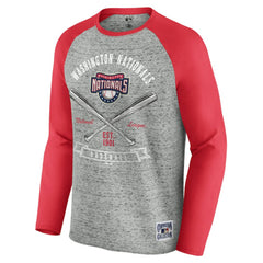 Washington Nationals Darius Rucker Collection by Fanatics Raw Edge Raglan Long Sleeve Baseball T-Shirt | MLB New