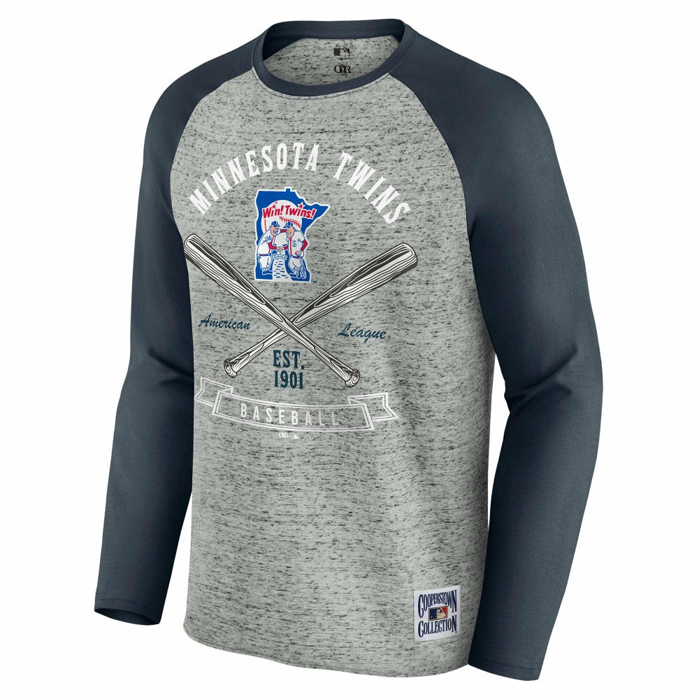 Minnesota Twins Darius Rucker Collection by Fanatics Raw Edge Raglan Long Sleeve Baseball T-Shirt | MLB Sale