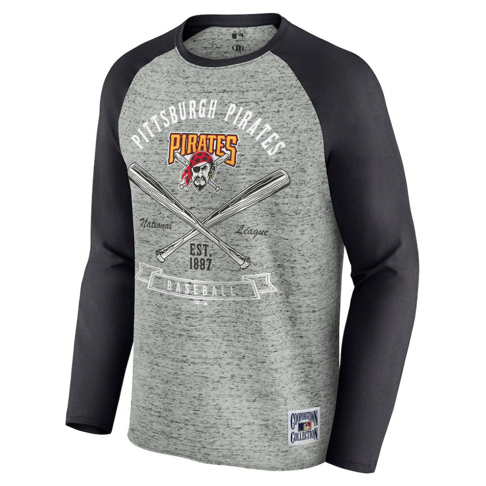 Pittsburgh Pirates Darius Rucker Collection by Fanatics Raw Edge Raglan Long Sleeve Baseball T-Shirt | MLB New