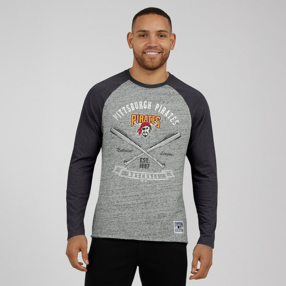 Pittsburgh Pirates Darius Rucker Collection by Fanatics Raw Edge Raglan Long Sleeve Baseball T-Shirt | MLB New