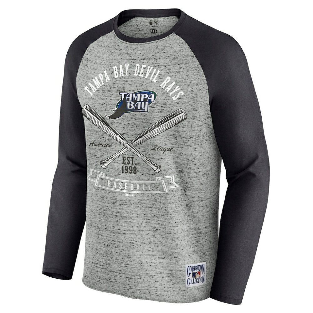 Tampa Bay Rays Darius Rucker Collection by Fanatics Raw Edge Raglan Long Sleeve Baseball T-Shirt | MLB Outlet