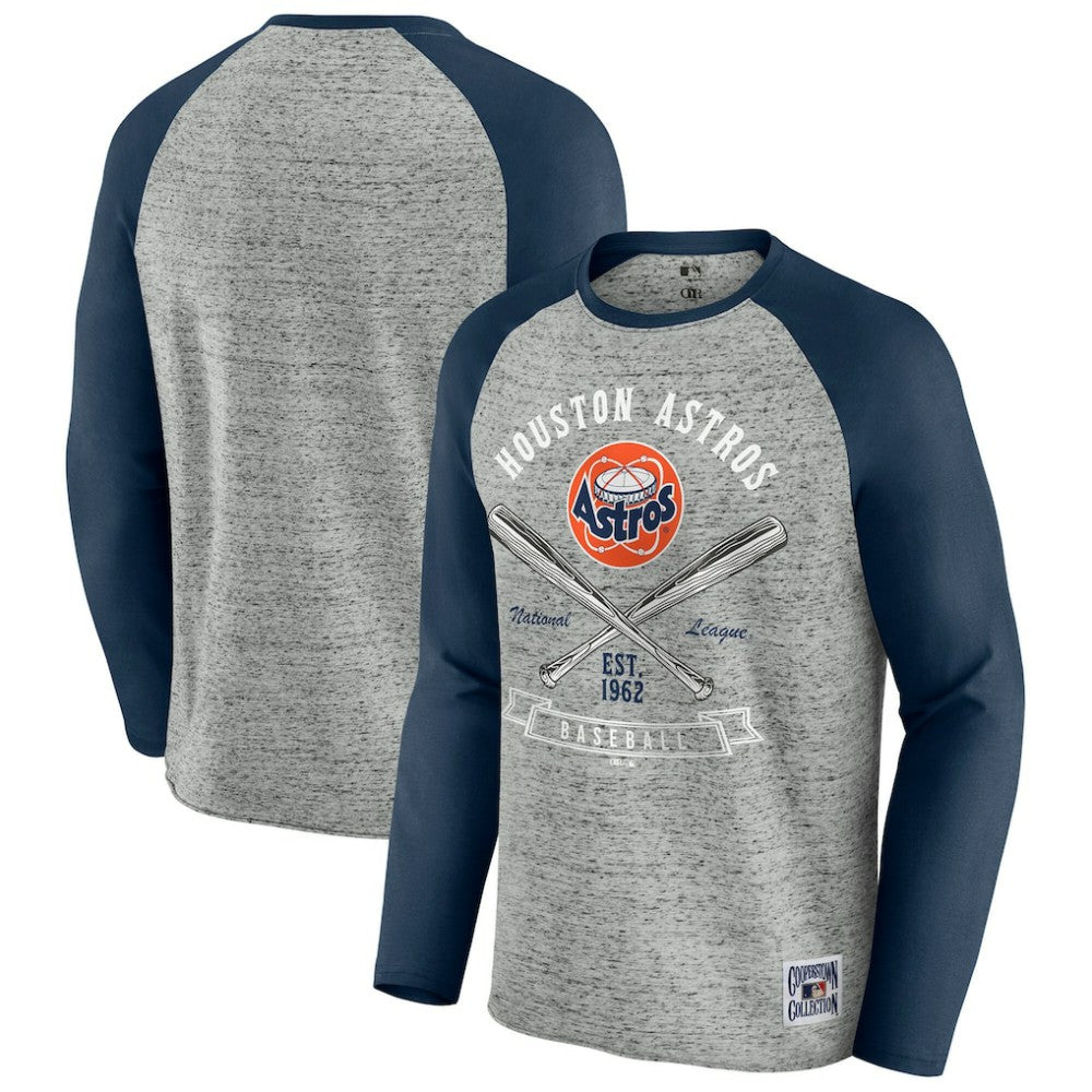Houston Astros Darius Rucker Collection by Fanatics Raw Edge Raglan Long Sleeve Baseball T-Shirt | MLB US