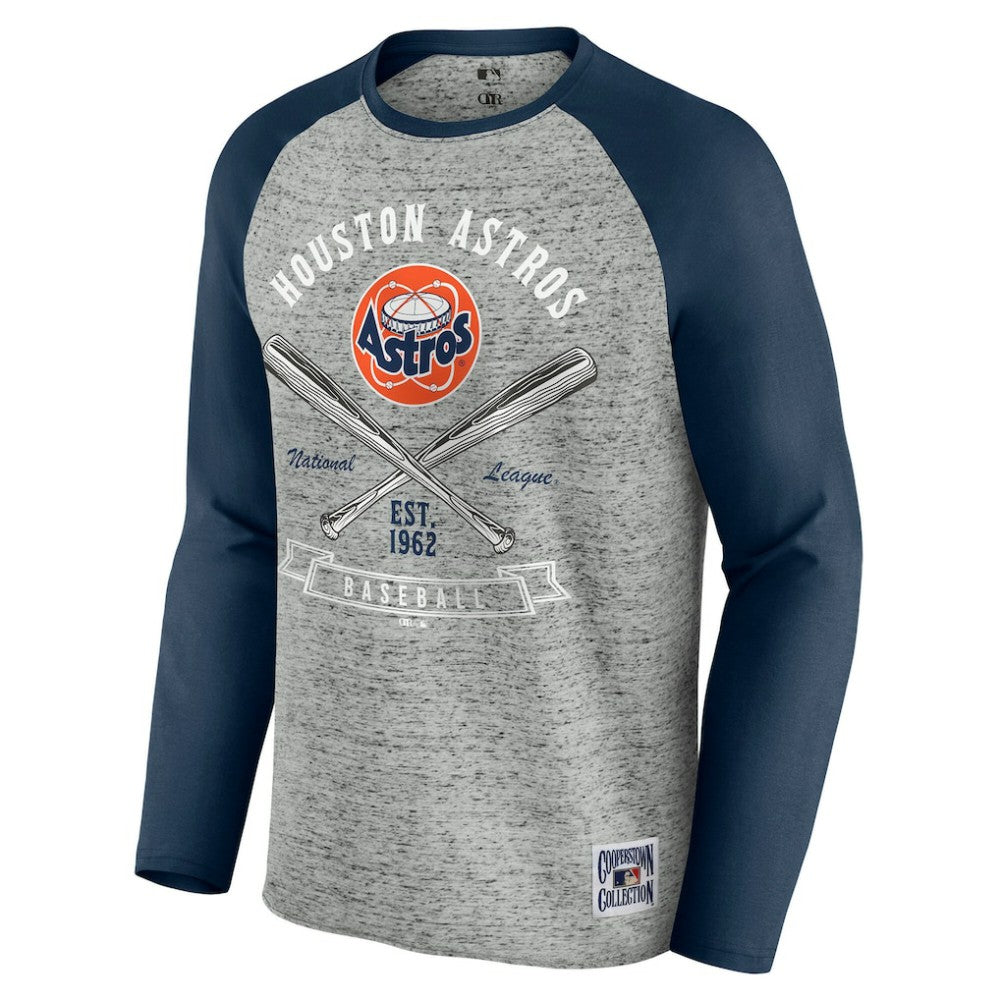 Houston Astros Darius Rucker Collection by Fanatics Raw Edge Raglan Long Sleeve Baseball T-Shirt | MLB US