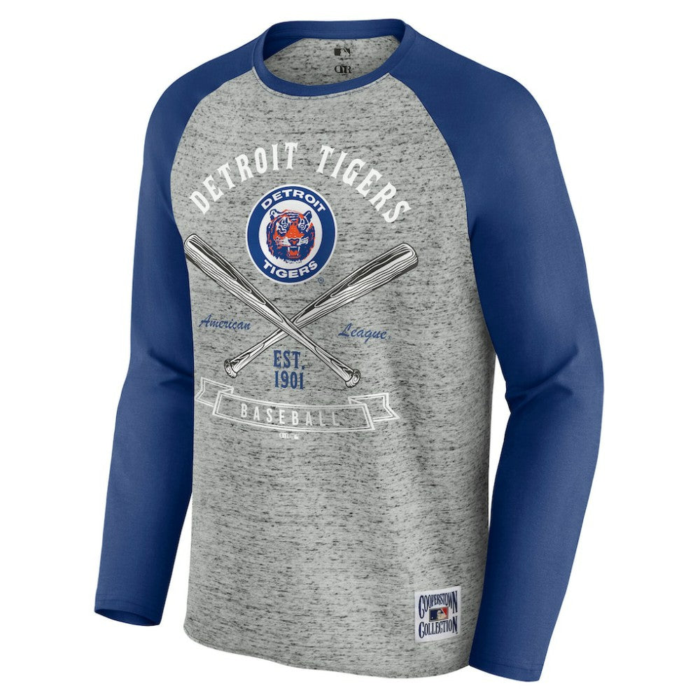 Detroit Tigers Darius Rucker Collection by Fanatics Raw Edge Raglan Long Sleeve Baseball T-Shirt | MLB Near me