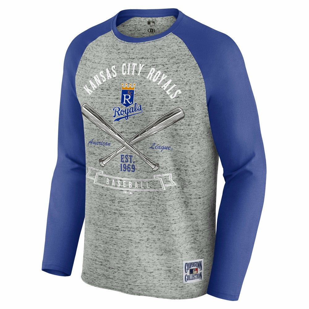 Kansas City Royals Darius Rucker Collection by Fanatics Raw Edge Raglan Long Sleeve Baseball T-Shirt | MLB Discount