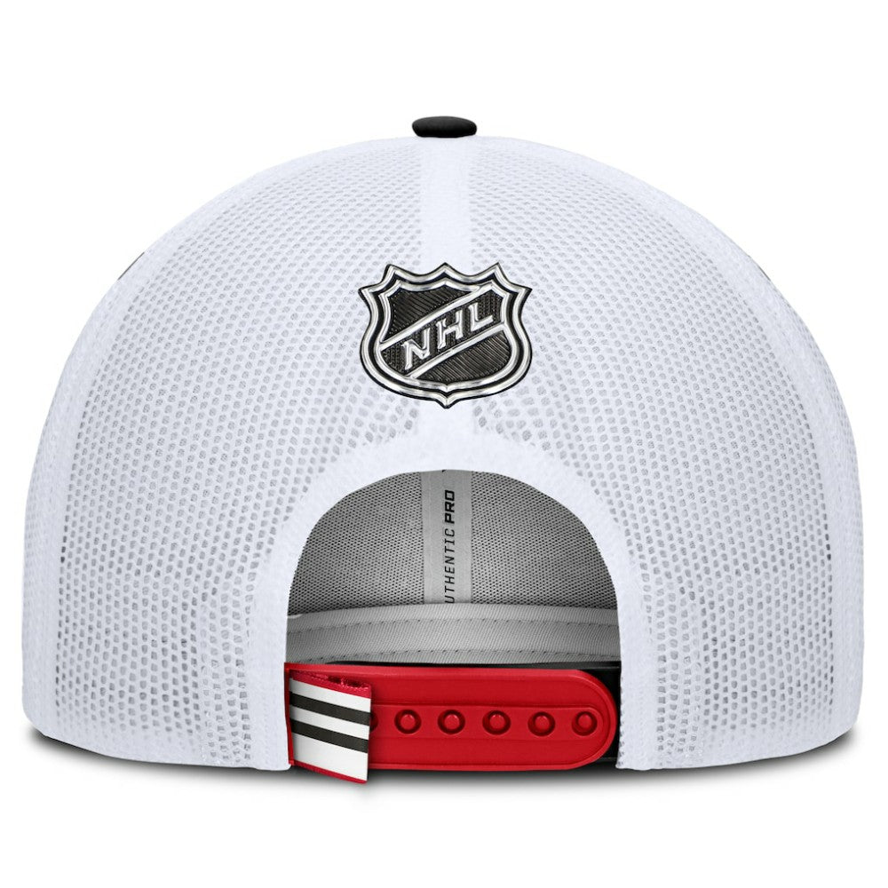 Chicago Blackhawks Fanatics Authentic Pro Rink Adjustable Trucker Hat On Sale