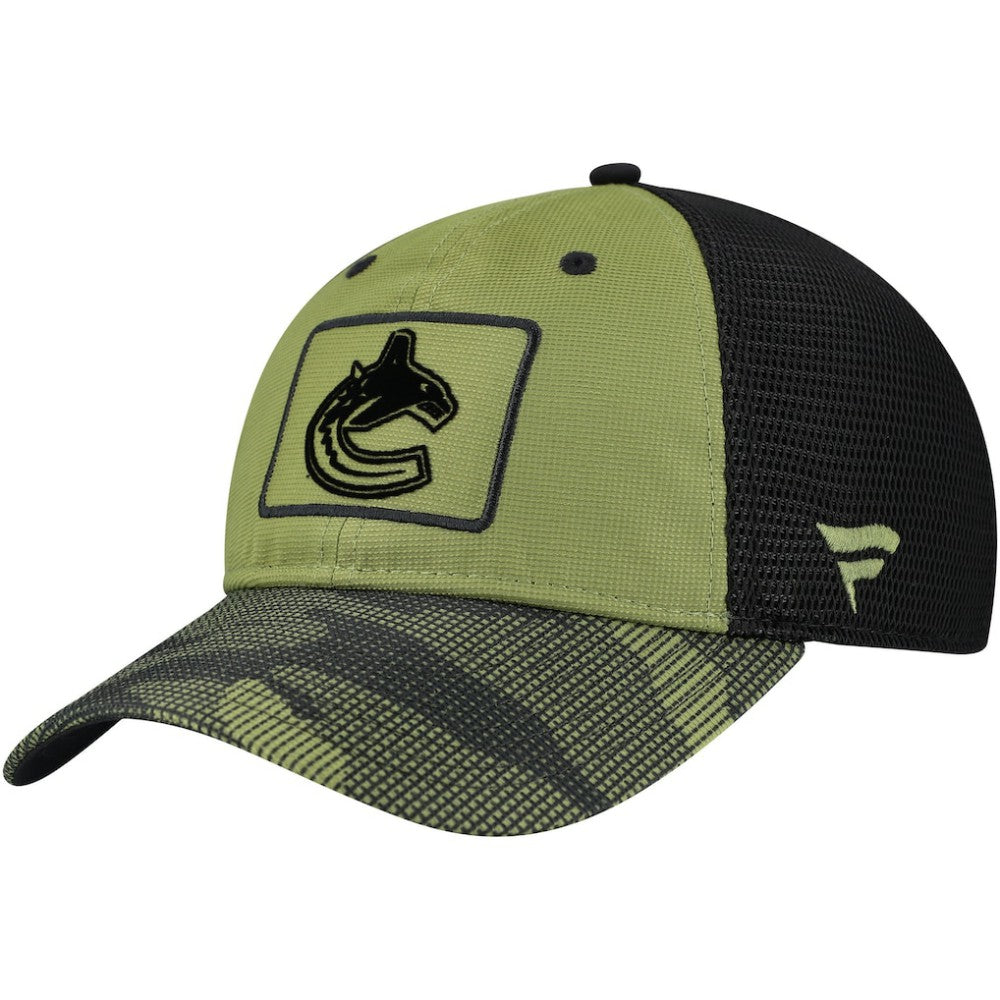 Vancouver Canucks Fanatics Military Appreciation Trucker Adjustable Hat For Sale