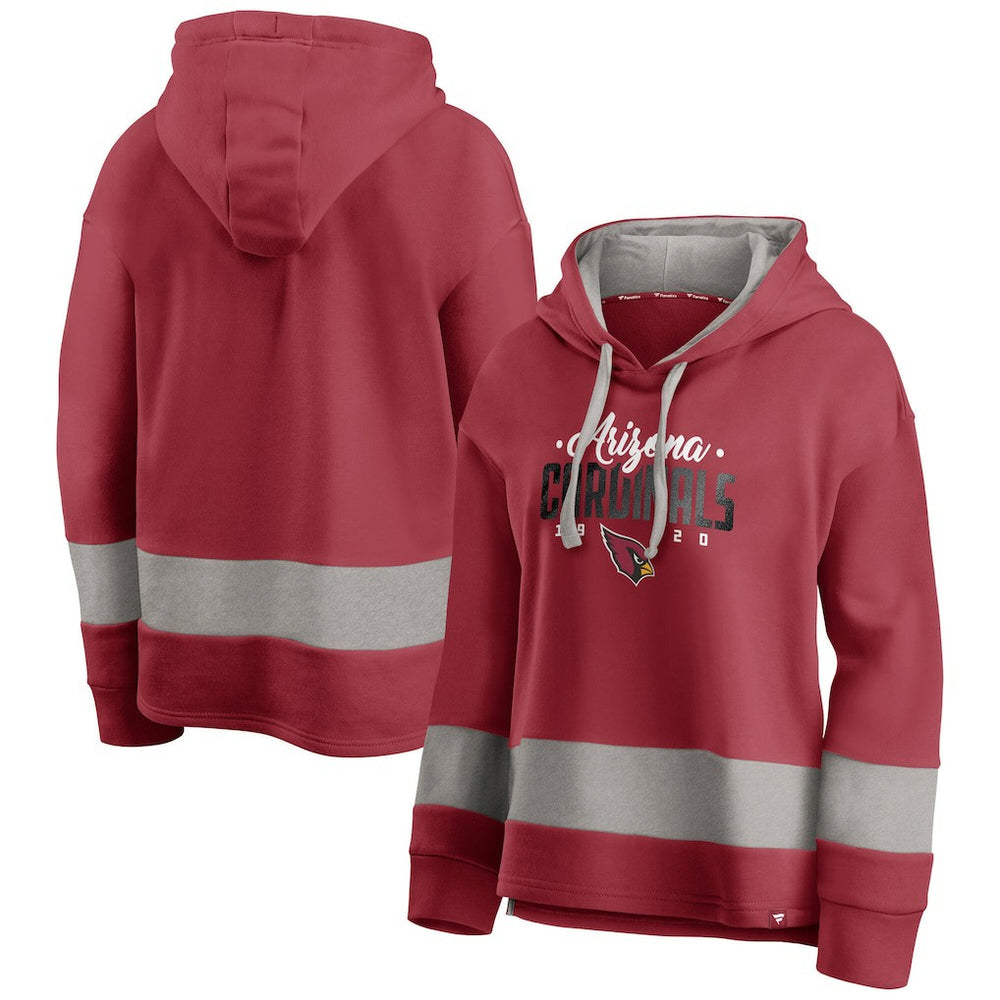 Arizona Cardinals Fanatics Women's Huddle Up Fundamental Fleece Color Block Pullover Hoodie
