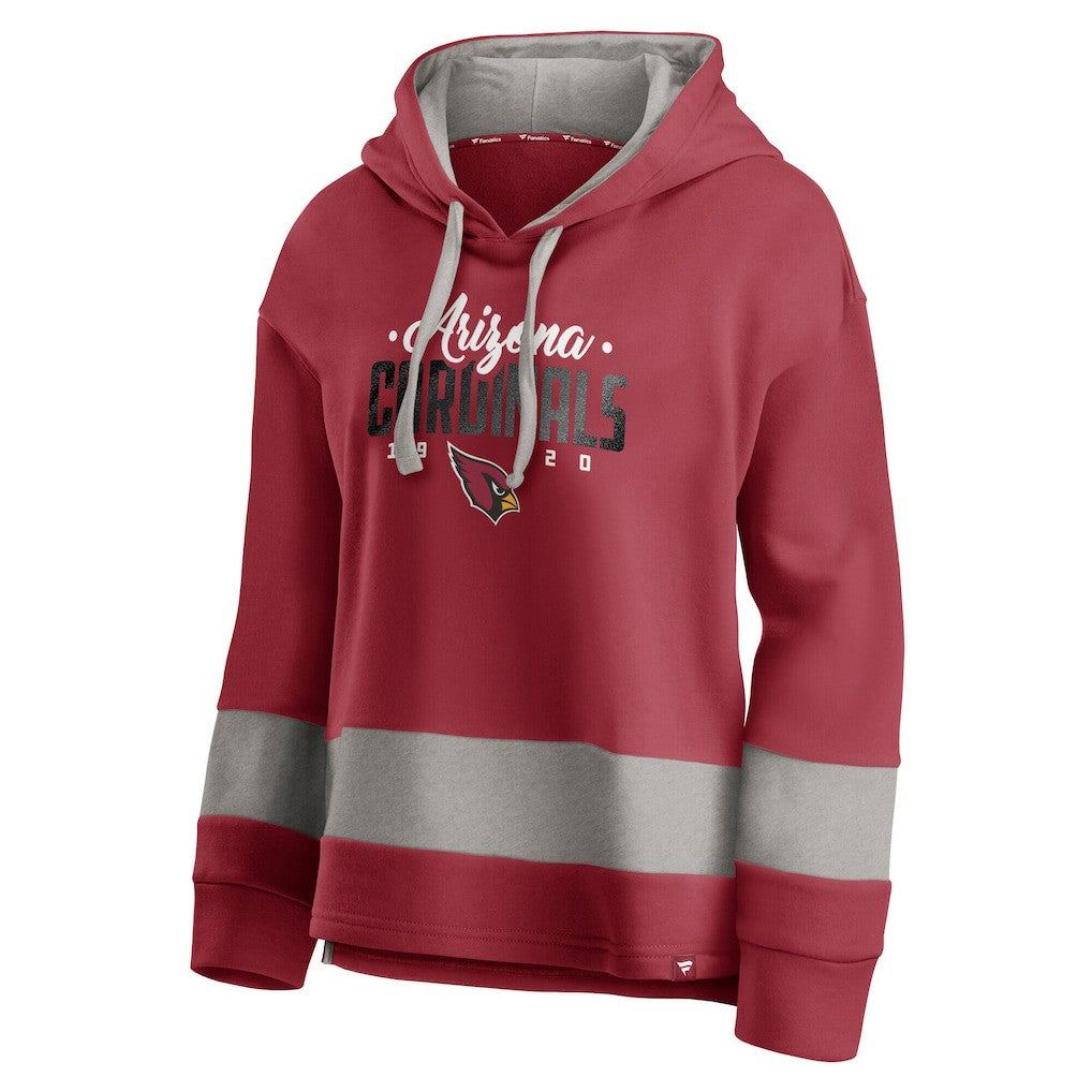 Arizona Cardinals Fanatics Women's Huddle Up Fundamental Fleece Color Block Pullover Hoodie