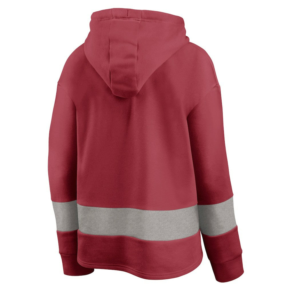 Arizona Cardinals Fanatics Women's Huddle Up Fundamental Fleece Color Block Pullover Hoodie