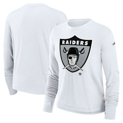 Las Vegas Raiders Nike Women's Large Logo Cropped Long Sleeve Fashion T-Shirt