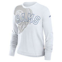 Los Angeles Rams Nike Women's Layered Logo Cropped Long Sleeve Fashion T-Shirt