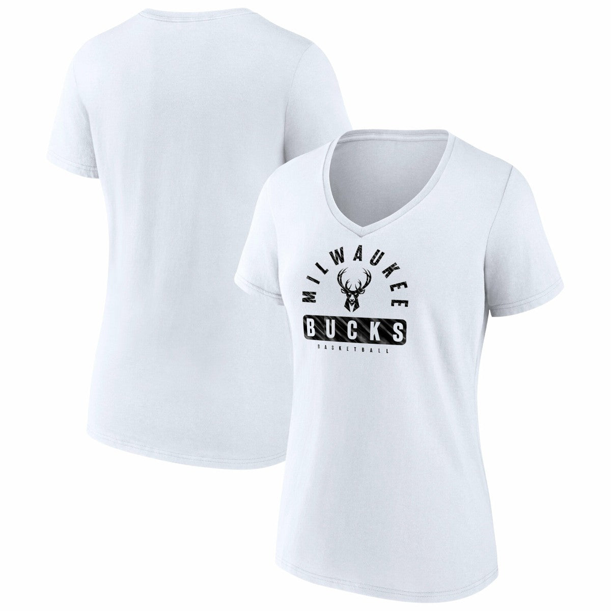 Milwaukee Bucks Women's Bench Warmer V-Neck T-Shirt On Sale