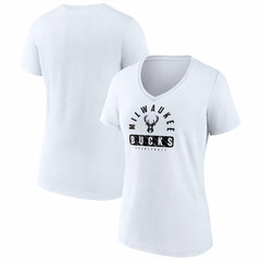 Milwaukee Bucks Women's Bench Warmer V-Neck T-Shirt On Sale