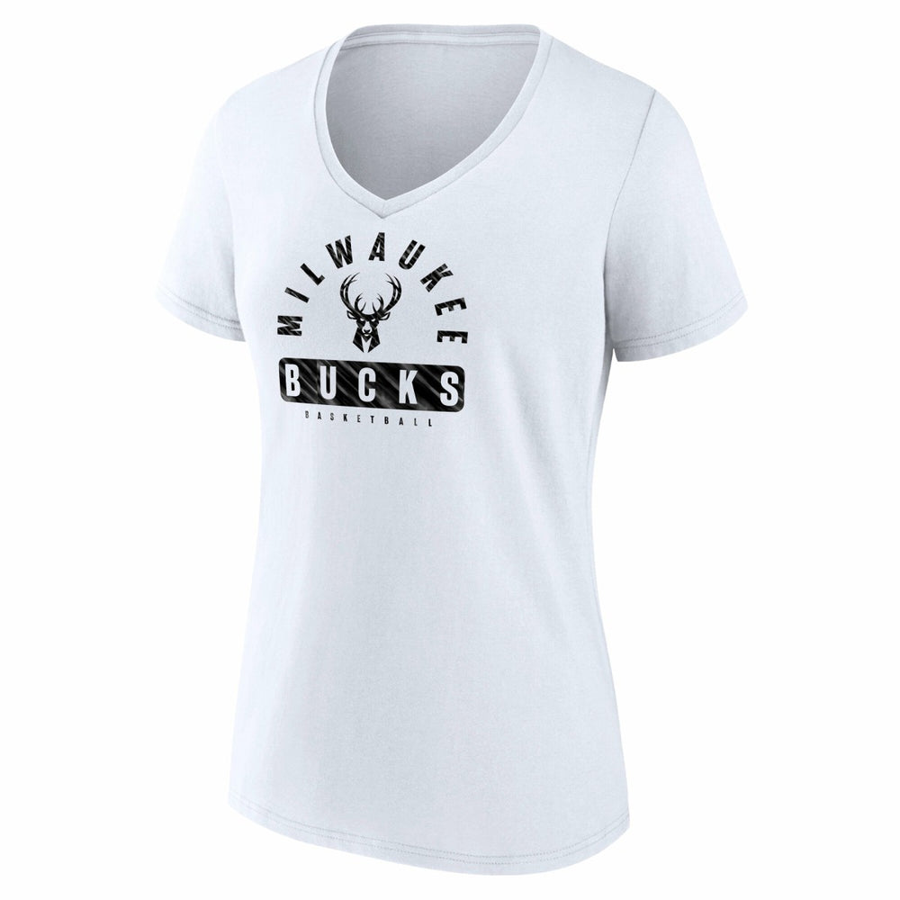 Milwaukee Bucks Women's Bench Warmer V-Neck T-Shirt On Sale