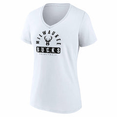 Milwaukee Bucks Women's Bench Warmer V-Neck T-Shirt On Sale