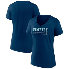 Seattle Kraken Fanatics Women's V-Neck T-Shirt Outlet