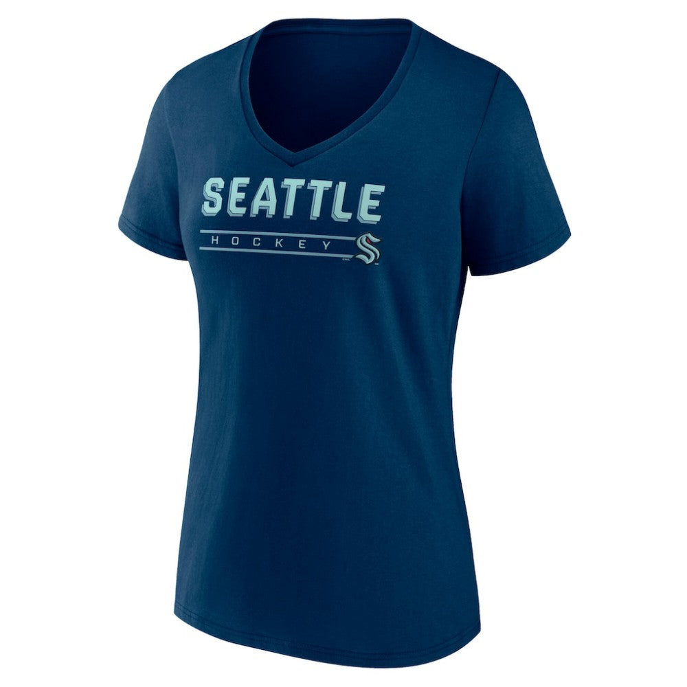 Seattle Kraken Fanatics Women's V-Neck T-Shirt Outlet