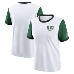 New York Jets Nike Women's Rewind Ringer Tri-Blend T-Shirt