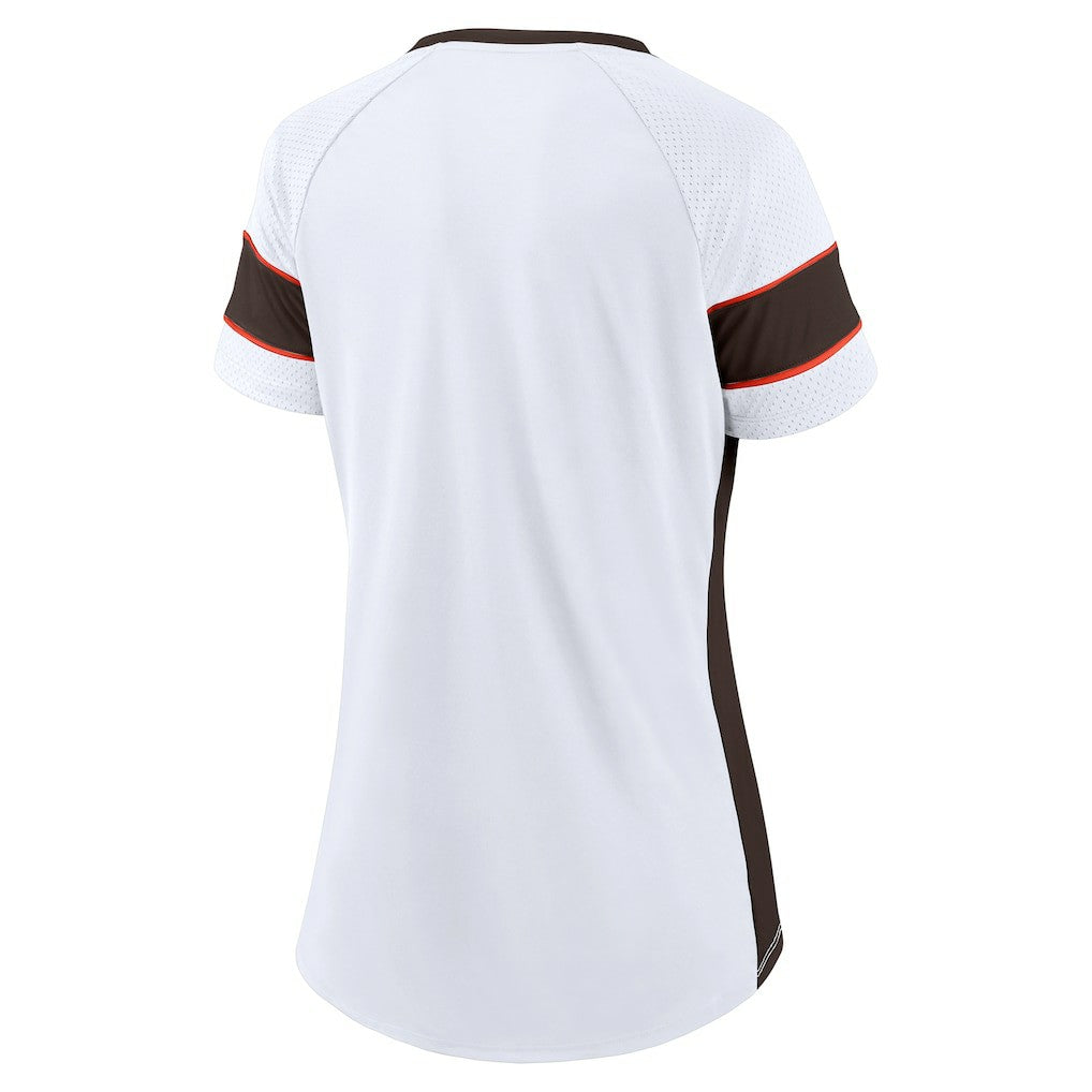 Cleveland Browns Fanatics Women's Athena Lace-Up V-Neck T-Shirt