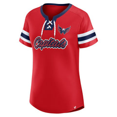 Washington Capitals Fanatics Women's Iconic Athena Lace-Up T-Shirt Online