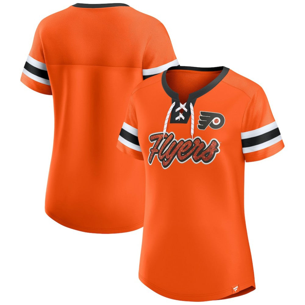 Philadelphia Flyers Fanatics Women's Iconic Athena Lace-Up T-Shirt Online