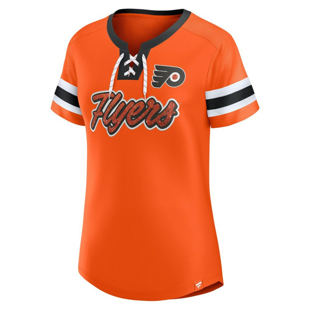 Philadelphia Flyers Fanatics Women's Iconic Athena Lace-Up T-Shirt Online