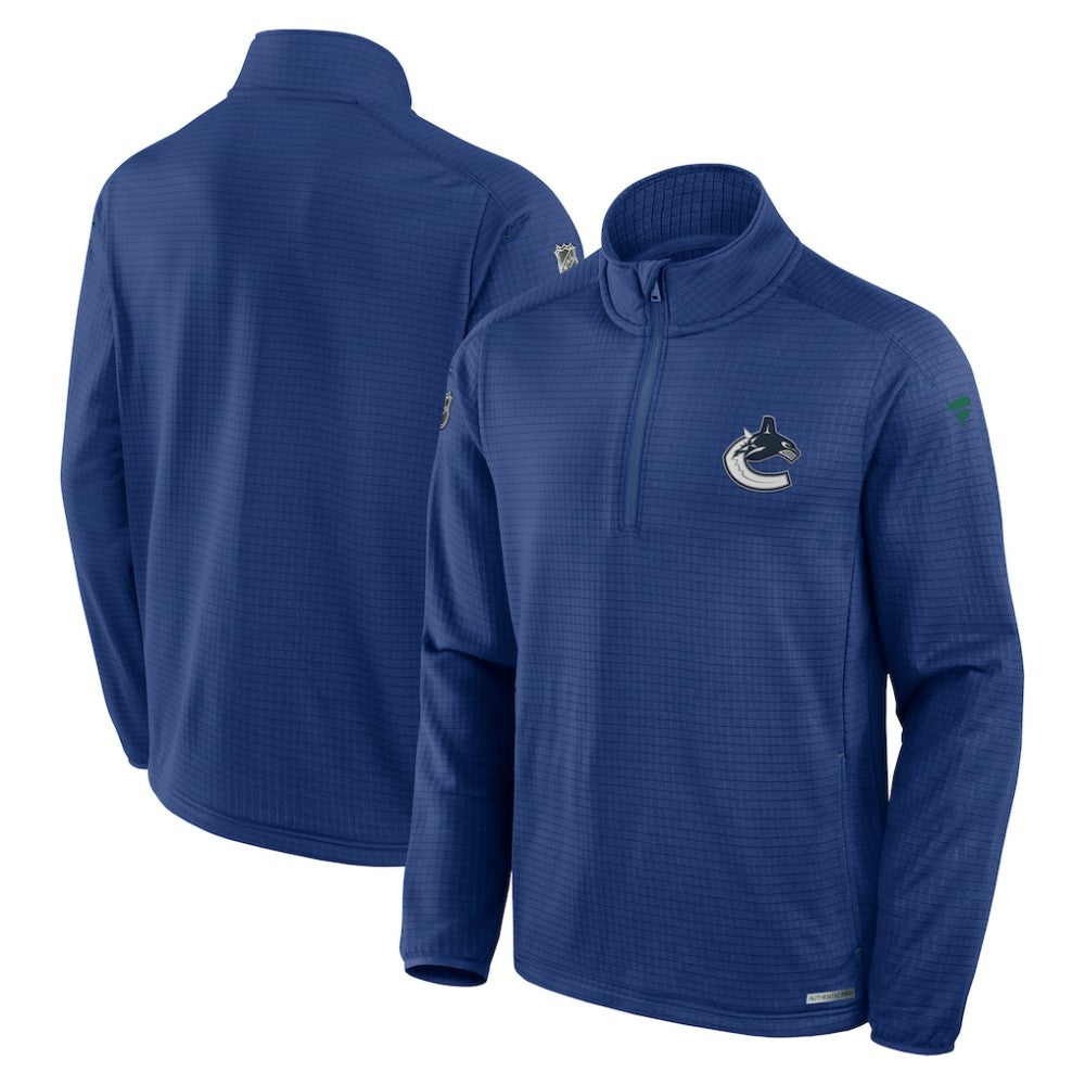 Vancouver Canucks Fanatics Authentic Pro Rink Quarter-Zip Top On Sale